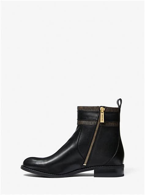 Padma Logo and Leather Ankle Boot 